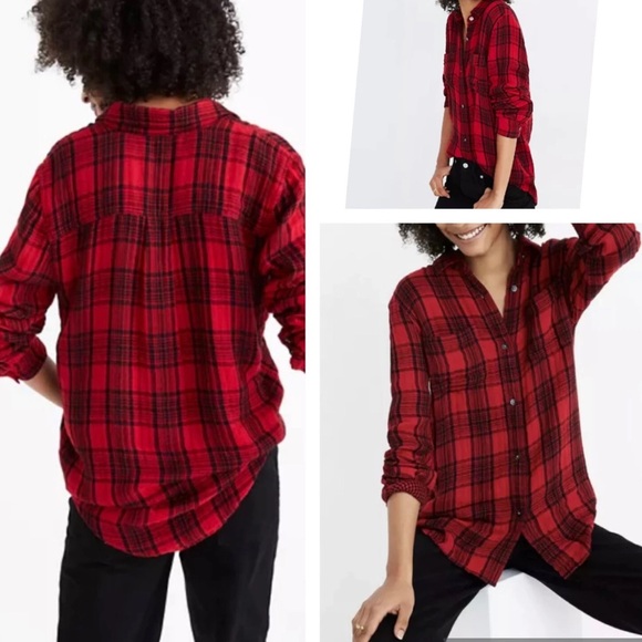 Hippie Rose Tops - Hippie Rose Boho Red and Black Plaid Flannel Shirt. M. NWT.